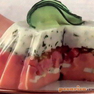 Рецепт Цветного заливного с ветчиной