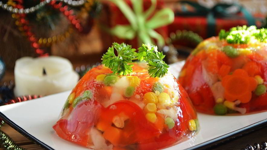 Рецепт вегетарианского заливного к новому году