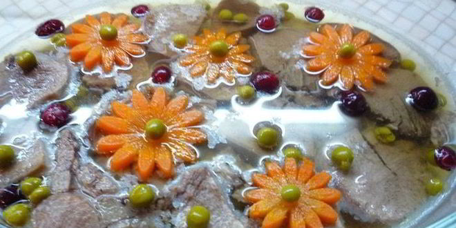 Рецепт заливного из говяжьего и свиного языков