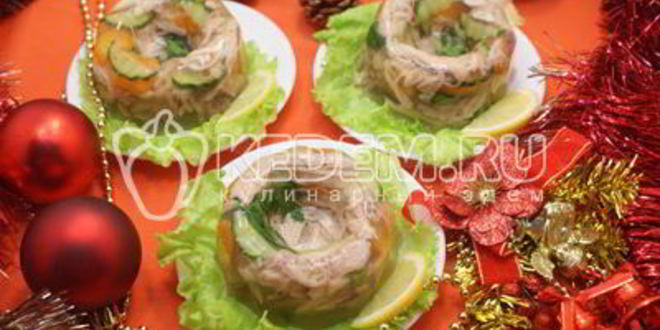 Рецепт заливного из курицы новогоднее