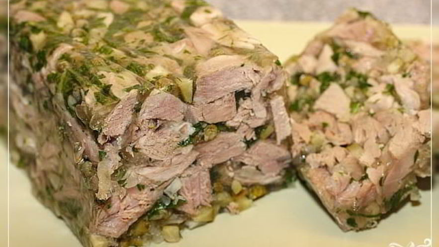 Рецепт заливного из ветчины