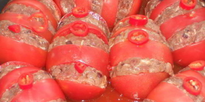 Рецепт запеченных помидоров с мясом