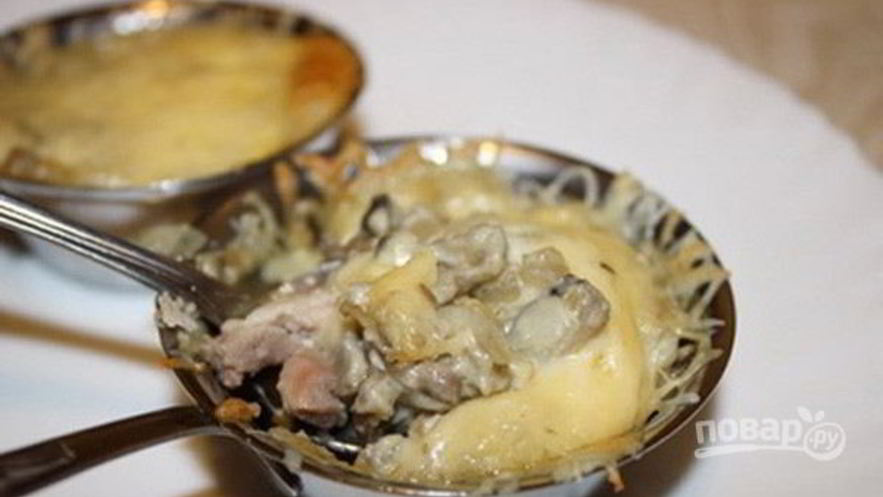 Рецепт жульена из курицы и грибов