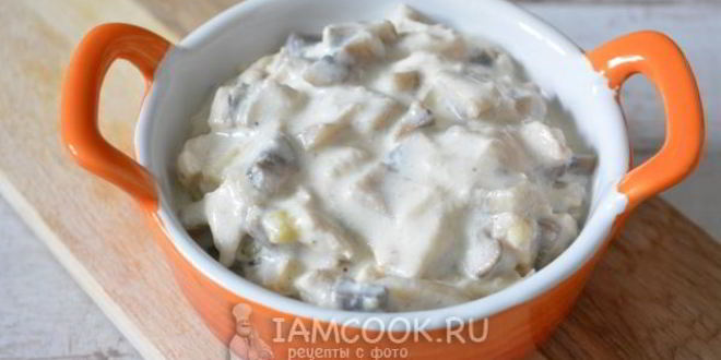 Рецепт жульена с курицей и шампиньонами в духовке