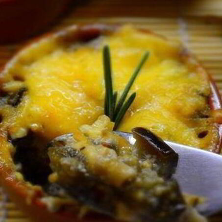 Рецепт Жульена с вешенками и баклажанами