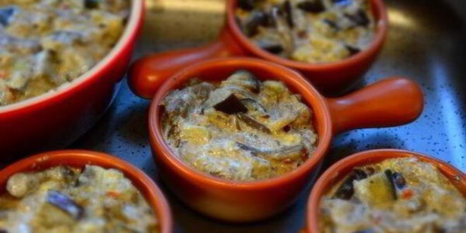 Рецепт жульена с вешенками и баклажанами