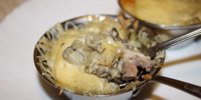 Рецепт жюльена с курицей и шампиньонами